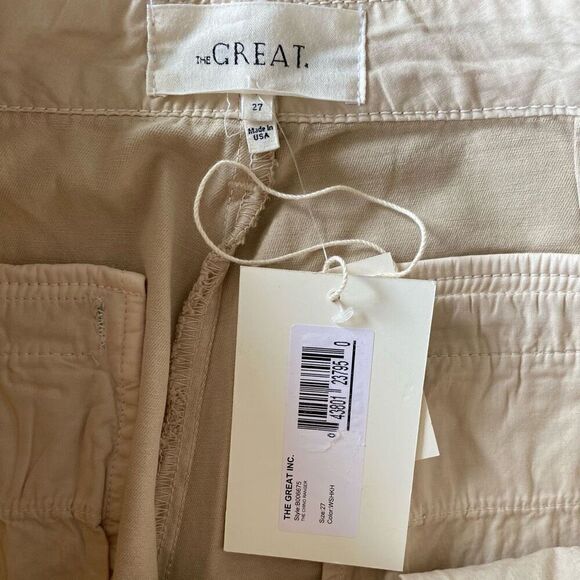 The Great. Ranger Chino Khaki Tan High Rise 100% Cotton Pants NWT Size 27 - Picture 5 of 8